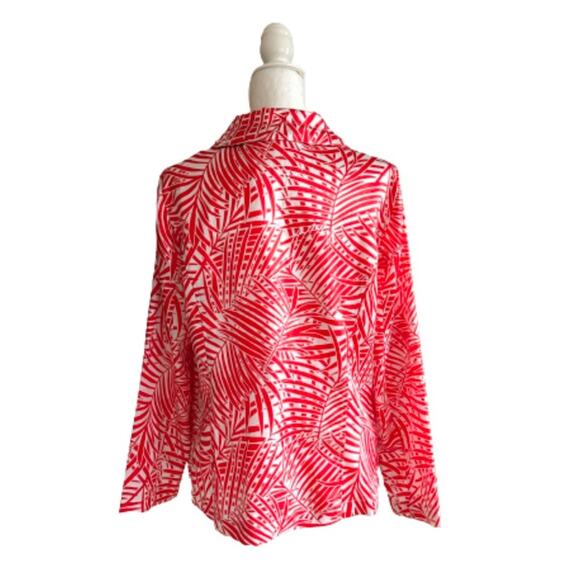 Weekend by Chicos Jacket Tropical Print Lightweight Zip Front Top Jacket Medium - Picture 5 of 10
